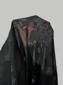 Viva Relle 大码无袖优雅浪漫时尚连衣裙 - 黑色 - 查看 7