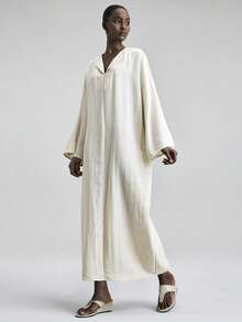 Ontre Women's Apricot Lyocell Fabric Fitted Silhouette Shoulder Long Sleeve Pleated Bow Front Elegant Wedding Guest Outfit, Minimalist Romantic French Chic Luxurious Urban Sophisticated Business Casual Office Wear, Understated Old Money Vibe High-End Airport Cruise Outfit Middle East Essential Versatile High-Quality Bridal Series Blouse - Apricot - View 6