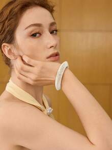 MOTF PREMIUM HANDMADE WHITE PU LEATHER CORD BRACELET - White - View 1