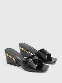 CUCCOO BIZCHIC Women's Fashion Open Toe High Heel Mule Sandals For Daily Wear Spring Shoes - Black - View 7