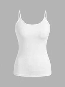 SHEIN EZwear 大码女式两件套黑白罗纹紧身休闲吊带背心 - 彩色 - 查看 5