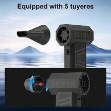 140,000 RPM Turbo Fan Blower, Powerful Airflow, 3-Speed Adjustable Electric Duster, 52m/S Wind Speed, Brushless Motor Handheld Duct, High-Performance Automotive Cyclone Turbine, Air Cushion Inflation, Pet Dryer, BBQ Blower - Multicolor - View 6