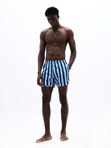 SUMWON 经典条纹泳裤，弹性腰带，夏季海滩度假休闲泳装短裤 - 彩色 - 查看 4