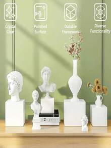 白色亚克力自助餐食品展示架，五面多功能亚克力支架，底部中空，适用于早午餐、自助餐、婚礼、派对等场合。 - 白色 - 查看 2