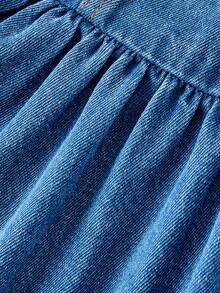 Sweetra Casual Denim Dress For Women - Blue - View 4