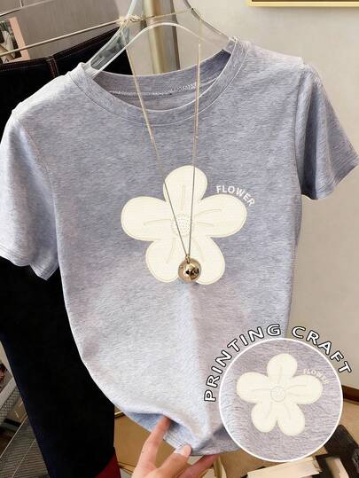 Resyla Women's Fitted Short Sleeve T-Shirt With White Ink Print