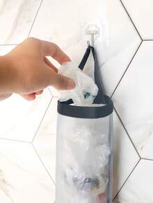 1个布艺壁挂式多口袋收纳架，厨房壁挂式垃圾袋架，适用于厨房、家庭洗衣房和家居收纳 - 彩色 - 查看 2