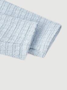 SHEIN MOD White Metal Buckle Double-Breasted Belted Blazer - Baby Blue - View 3