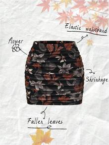 Olithes Women's Casual Minimalist Pleated Bodycon Mini Skirt, Suitable For Christmas Holiday, Party, Dinner - Multicolor - View 1