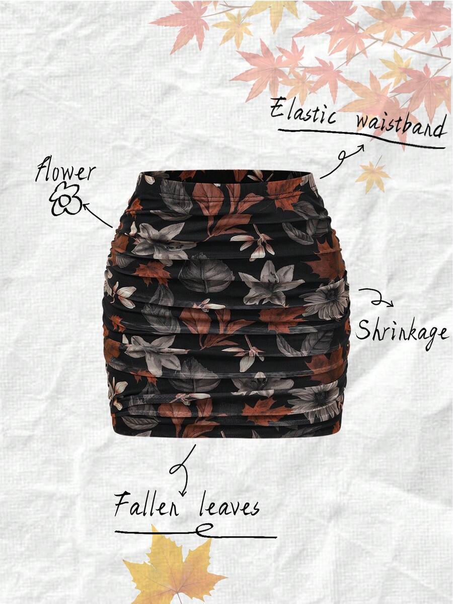 Olithes Women's Casual Minimalist Pleated Bodycon Mini Skirt, Suitable For Christmas Holiday, Party, Dinner - Multicolor - View 1