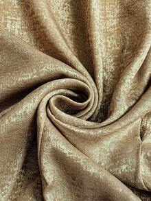 Vionelle 大码女式时尚泡泡袖腰带褶皱亮面面料衬衫 - 金色 - 查看 7