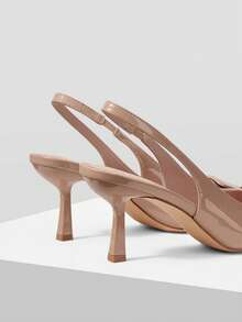 Mnmlis 女士时尚优雅尖头高跟鞋 - 杏色 - 查看 3