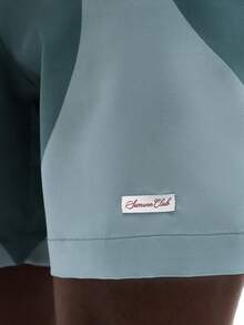 SUMWON Men Elastic Waist Board Shorts With Geometric Heart Pattern Beach Swimming Trunks Summer Vacation Swimwear With Side Pockets - Multicolor - View 5