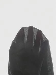 ROMWE Grunge Punk Spring/SummergraphicNavy Punk Style Anchor Rivet Off Shoulder Women's Long Sleeve Sheer Blouse - Black - View 12