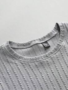 SLATEMANN Men's Solid Color Round Neck Slim Fit Casual Versatile Short Sleeve T-Shirt - Light Grey - View 3