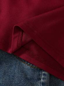 Tween Girls' Minimalist Print Short Sleeve T-Shirt - Burgundy - View 5