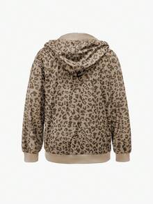 INAWLY Women's Casual Leopard Print Sweatshirt Sweatshirt, Spring/Autumn - Khaki - View 2