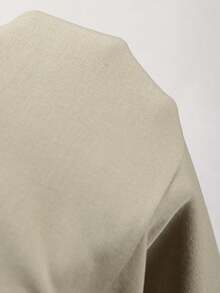 Franclia Áo blazer nữ cỡ lớn màu trơn, cổ bẻ, eo thắt, cài cúc phía trước, tay ngắn, màu mơ, kiểu dáng Pháp cổ điển thanh lịch, phù hợp cho công sở, đi làm, kinh doanh, thường ngày, đi biển, dự tiệc, hàng mới về mùa xuân/hè. - Màu be - Xem 6