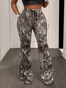 BamGleam Women's Fashion Commuter Design Sense Bell Bottom Pants - Multicolor - View 4