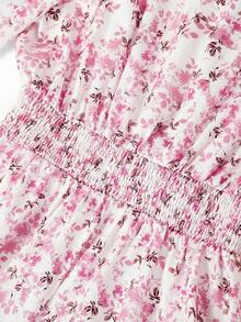 Ellevyn 收腰圆领吊带连衣裙，浪漫假日连衣裙 - 杏色 - 查看 3