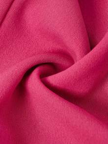 Ellevyn 女士印花露背上衣和阔腿裤时尚两件套 - 玫紅色 - 查看 5