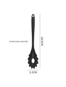 7pcs Household Silicone Kitchen Cooking Set: Spatula, Ladle, Slotted Spatula, Frying Spatula, Pasta Spoon, Salad Spatula, Honey Spatula, Black - Black - View 6