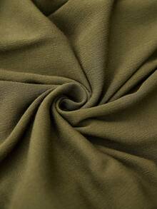 SHEIN VCAY Vestido casual de vacaciones con cuello halter sin espalda de unicolor para mujer de talla grande - Verde militar - Ver 12