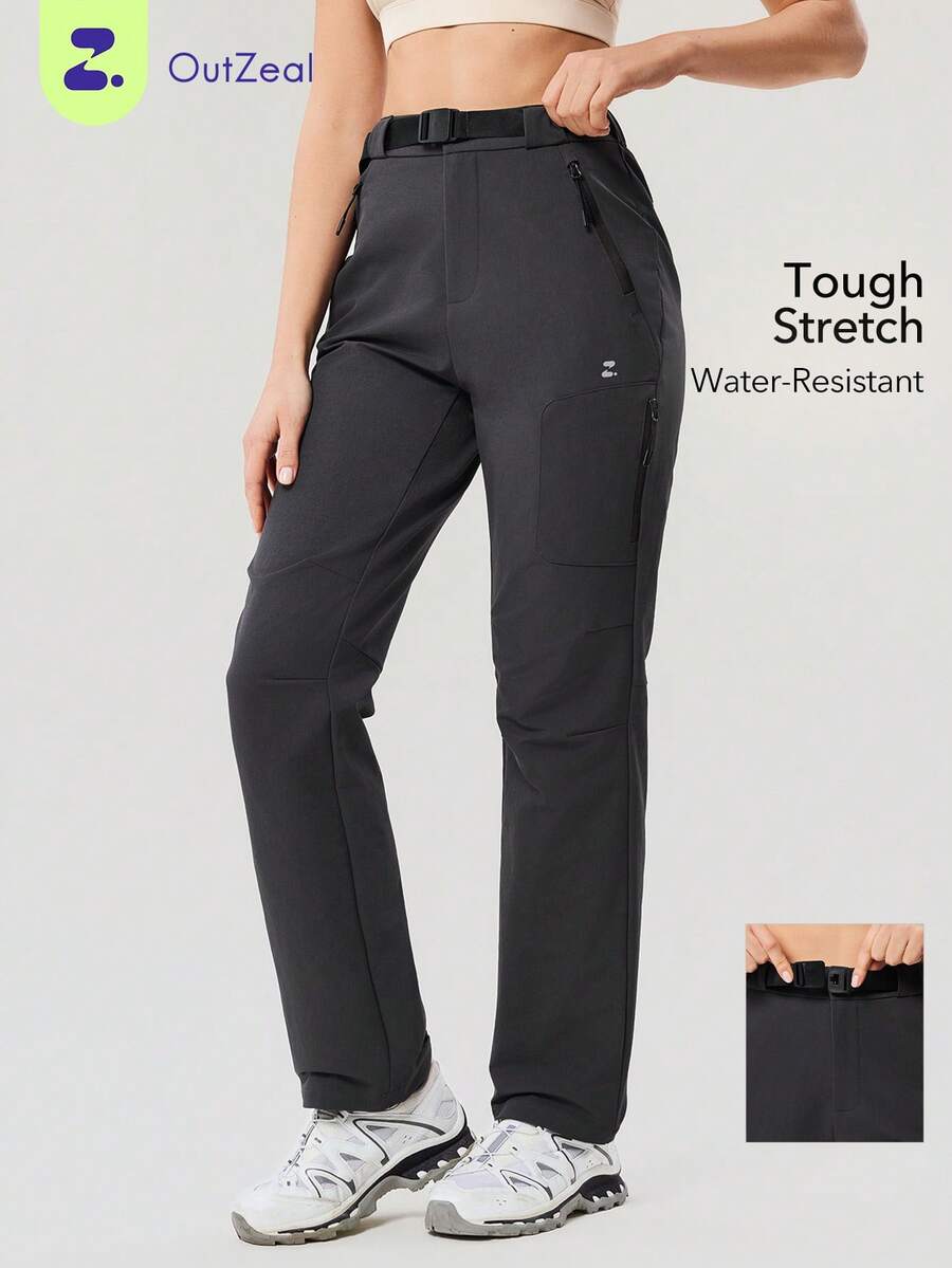 OutZeal Women Outdoor Pants Camping Hiking Water-Resistant Slim-Fit Adjustable Belt With Multi Pockets - Dark Grey - View 1