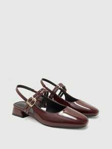 CUCCOO BIZCHIC 女士经典黑色平底休闲通勤鞋，圣诞节必备 - 巧克力棕 - 查看 7