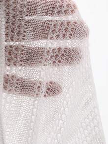 DAZY Lace Patchwork Raglan Sleeve Loose Long Sleeve Women Casual Top/Loungewear - White - View 9