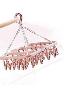 SHEIN 1 件可旋转 32 夹塑料晾衣架 - 节省空间的可折叠衣架，适用于袜子、内衣和小件衣物，非常适合卧室、浴室、衣柜、宿舍储物和洗衣房整理