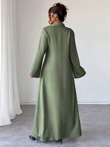 SHEIN Elenzya 2pcs Plus Size Chinese Style Multicolor Fabric Button Design Set - Green - View 2