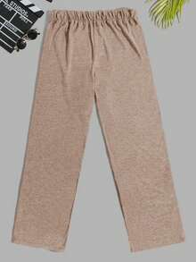 EURMUSE 2pcs Men's Comfortable Casual English Print Pajama Set - Beige - View 10