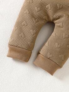 SHEIN Playful Pals طقم بنطلون ولباس علوي كاجوال بأكمام طويلة للبنات الصغيرات، خريف/شتاء - بني - مشاهدة 8