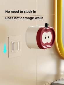 Zazumi 1 PC Apple Toothbrush Holder Wall Mounted Shelf Adhesive Mount No Drill Needed Electric Toothbrush Stand Dental Tool Organizer Bathroom Toothpaste Cup Durable For Daily Use - Multicolor - View 4