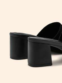 CUCCOO BASICS Sandal Mule Hak Tinggi Serbaguna untuk Wanita, Cocok untuk Pemakaian Sehari-hari, Hari Valentine, dan Musim Panas. - Hitam - View 4