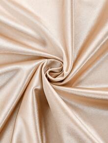 SHEIN Franclia Camiseta de manga corta con cuello de volantes y decoración de perlas, de tela brillante, elegante para mujeres, adecuada para salidas y citas de primavera/otoño - Champán - Ver 6