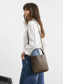 SHECARRY 女士时尚百搭手提包，适合日常通勤 - 綠色 - 查看 1