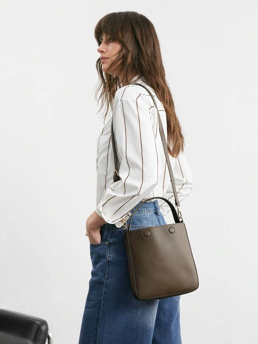 SHECARRY 女士时尚百搭手提包，适合日常通勤 - 綠色 - 查看 1