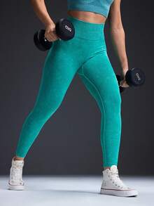 Powerista 女士弹力高腰塑身运动紧身裤 - 綠色 - 查看 7