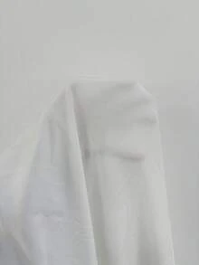 INAWLY 1pc Women's Solid Color Single-Breasted Casual Shirt With Puff Sleeve Design - White - View 5