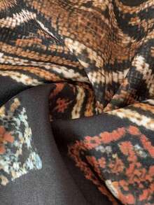 Ceyna 大码女式休闲优雅印花宽松半身裙 - 彩色 - 查看 8