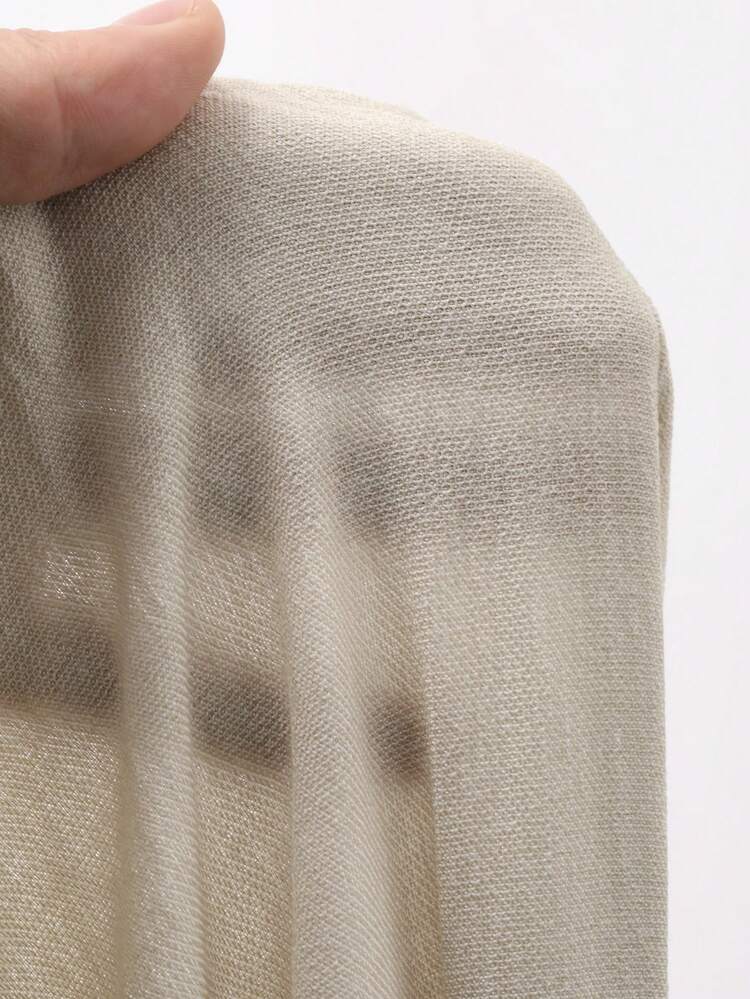 Women's Solid Color Loose Crew Neck Pullover Shirt With Scarf Set, Elegant And Formal, Spring/Autumn