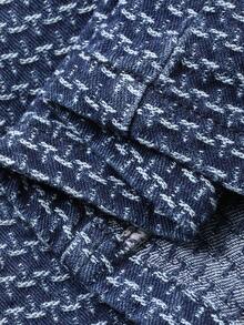 DAZY Women's Textured V-Neck Sleeveless Elegant Vacation Denim Jacket And Coat, Spring/Autumn - Blue - View 7