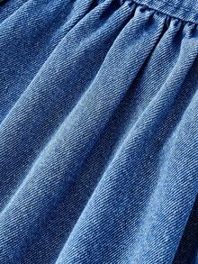 Sweetra 女士时尚休闲牛仔连衣裙 - 藍色 - 查看 4