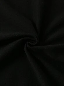 春夏男童休闲创意个性清新高端简约爱心卡通手势太阳镜标语印花宽松基础款短袖T恤，舒适日常穿着，适合春、夏、秋季、情人节氛围，上衣 - 黑色 - 查看 6