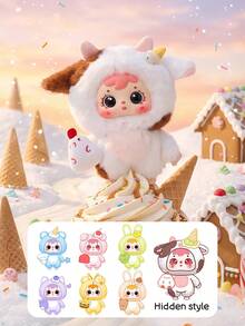 POKOJA LAND Blind Box (Non-Plush Filling), Suitable As Holiday Gift For Friends,6 Regular Editions + 1 Hidden Edition Dessert And Animal Headwear Themed Blind Box, Cute Cherry And Ice Cream Style Collectible Dolls, Mini Dolls With Gingerbread House And Candy Elements, Home Decorations, Display Accessories, Companion Items, Party Gifts, For Friends, Family, Collectors,Spring To Summer - Tide play blind box - View 10