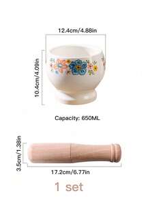 Cirelle 极简陶瓷研磨器 - 多功能蒜蓉压榨器和香料研磨器，木棍造型研杵，厨房必备 - 彩色 - 查看 7