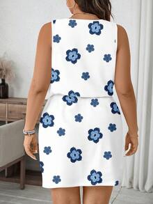 EMERY ROSE Đầm không tay thanh lịch, họa tiết hoa lãng mạn, kiểu dáng thường ngày dành cho nữ, thích hợp cho mùa hè, màu trắng. - Nhiều màu - Xem 2