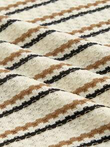 HIMLAND 男士休闲条纹短袖 Polo 衫短裤套装，夏季 - 彩色 - 查看 4